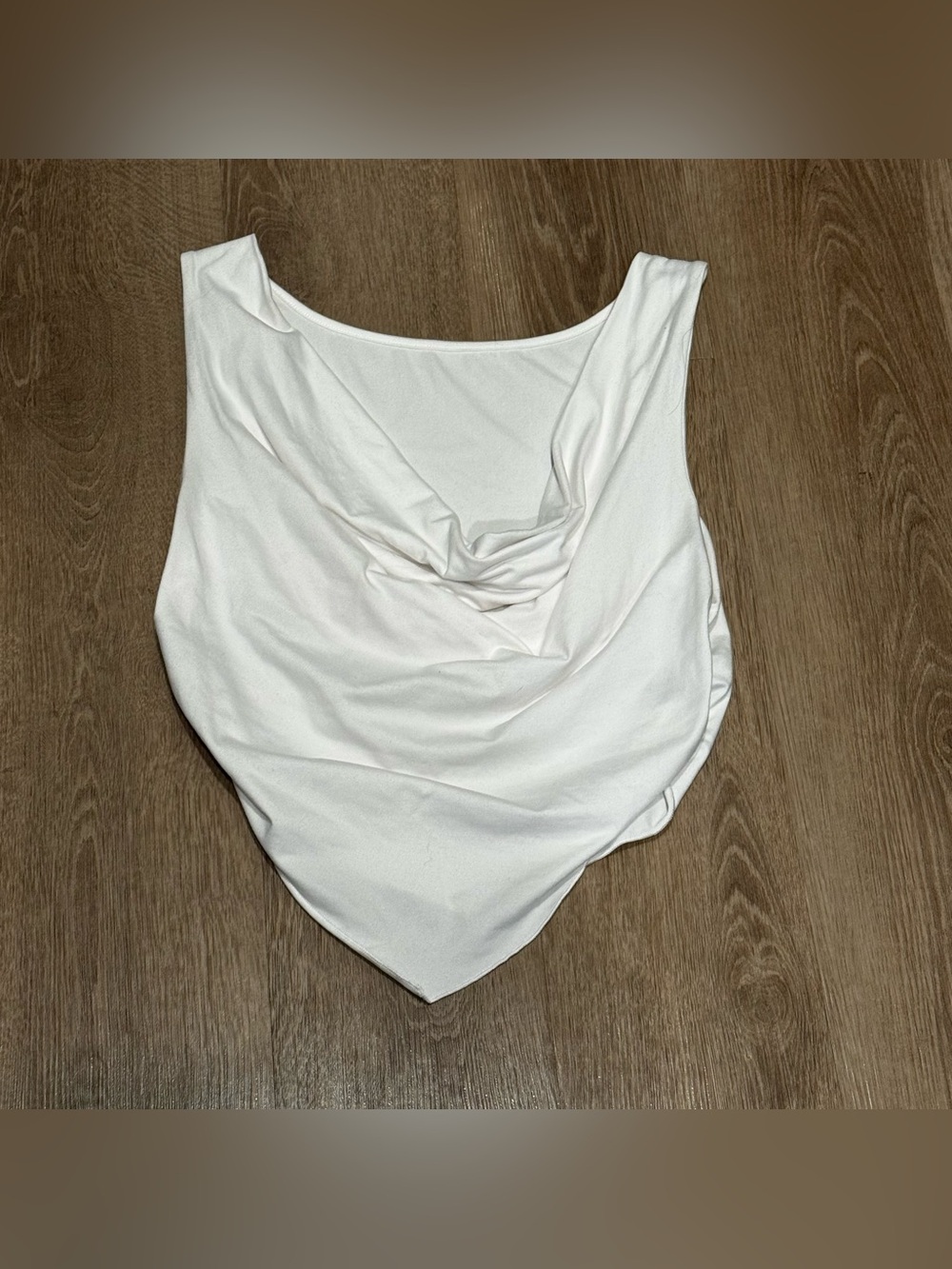 SHEIN White Draped Cowl Neck Tank